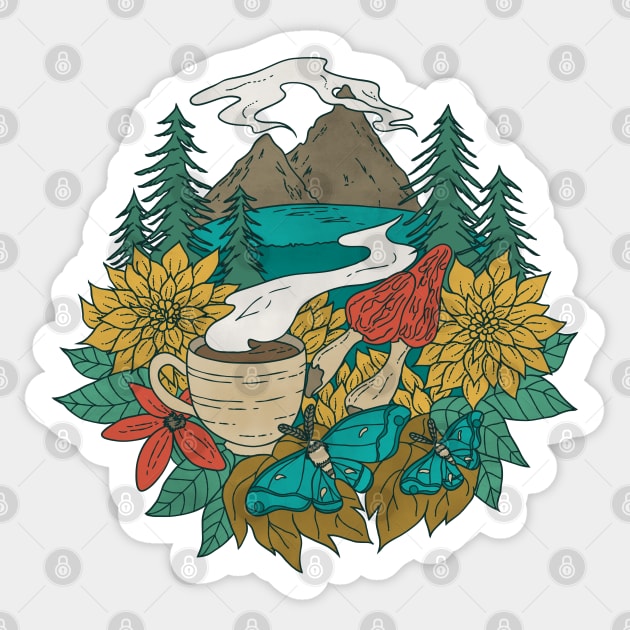 Pacific Northwest Coffee and Nature Sticker by Tamara Lance